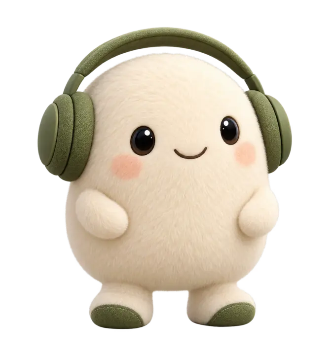 Your plush companion is keeping you company